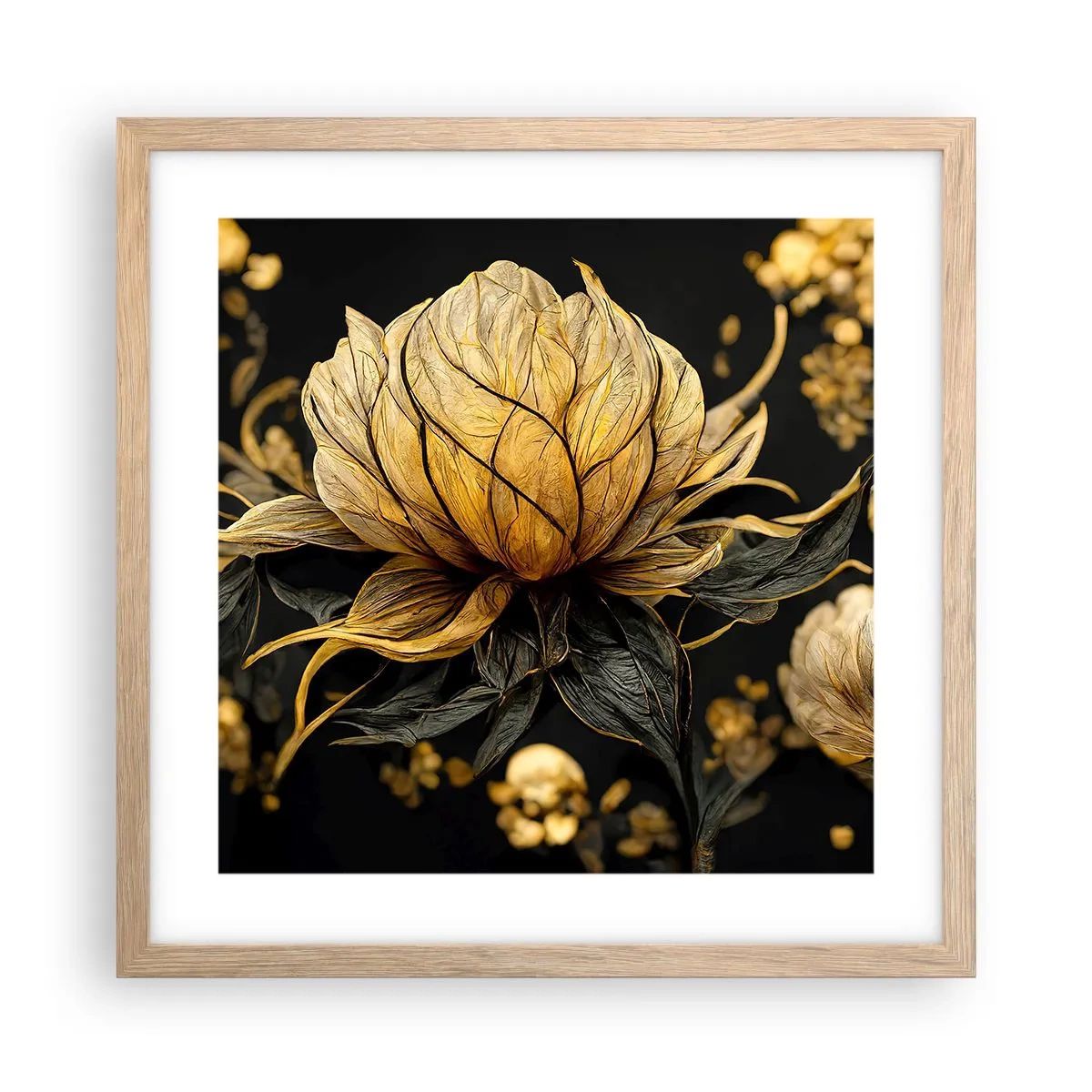 Poster in cornice rovere chiaro - Delicata fragilità - 40x40 cm