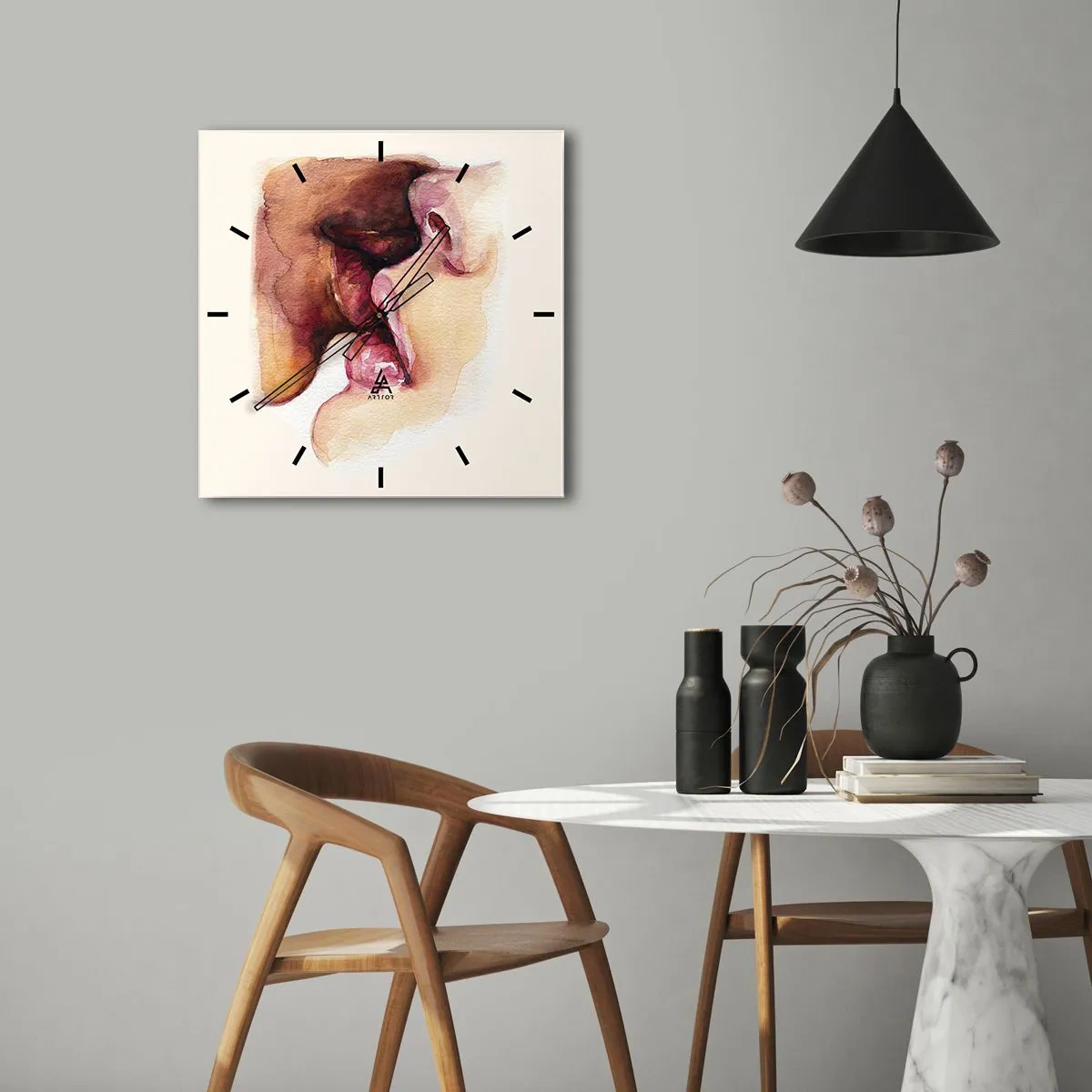 Orologio da parete - Orologio in Vetro - Come notte e giorno, terra e cielo - 30x30 cm