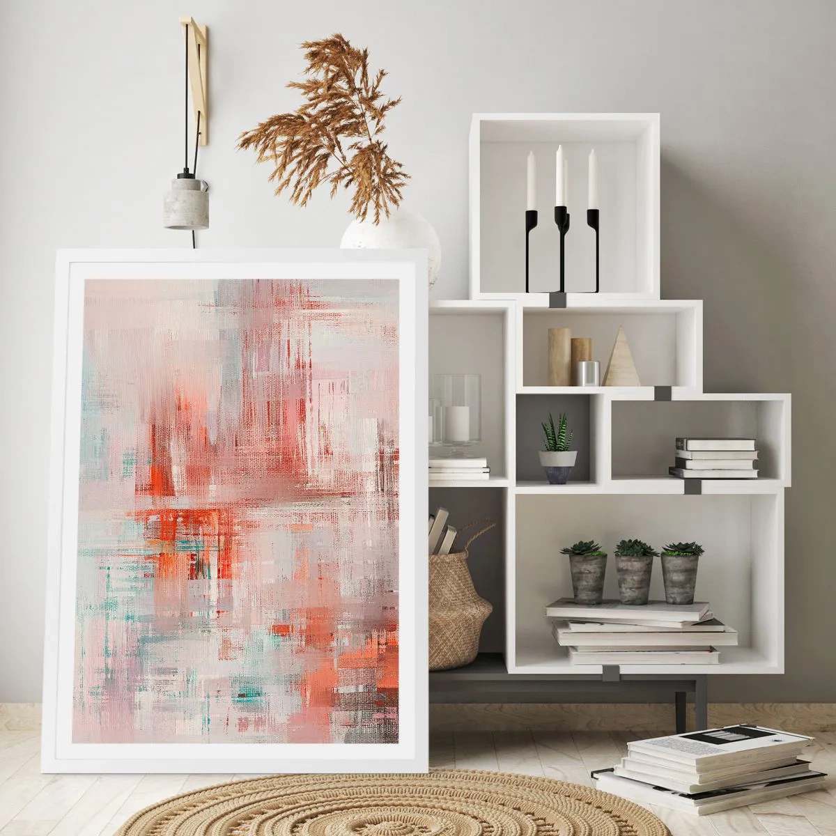 Poster in cornice bianca - Nebbiose e rosate - 50x70 cm