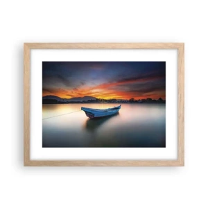 Poster in cornice rovere chiaro - Viene una notte buona - 40x30 cm