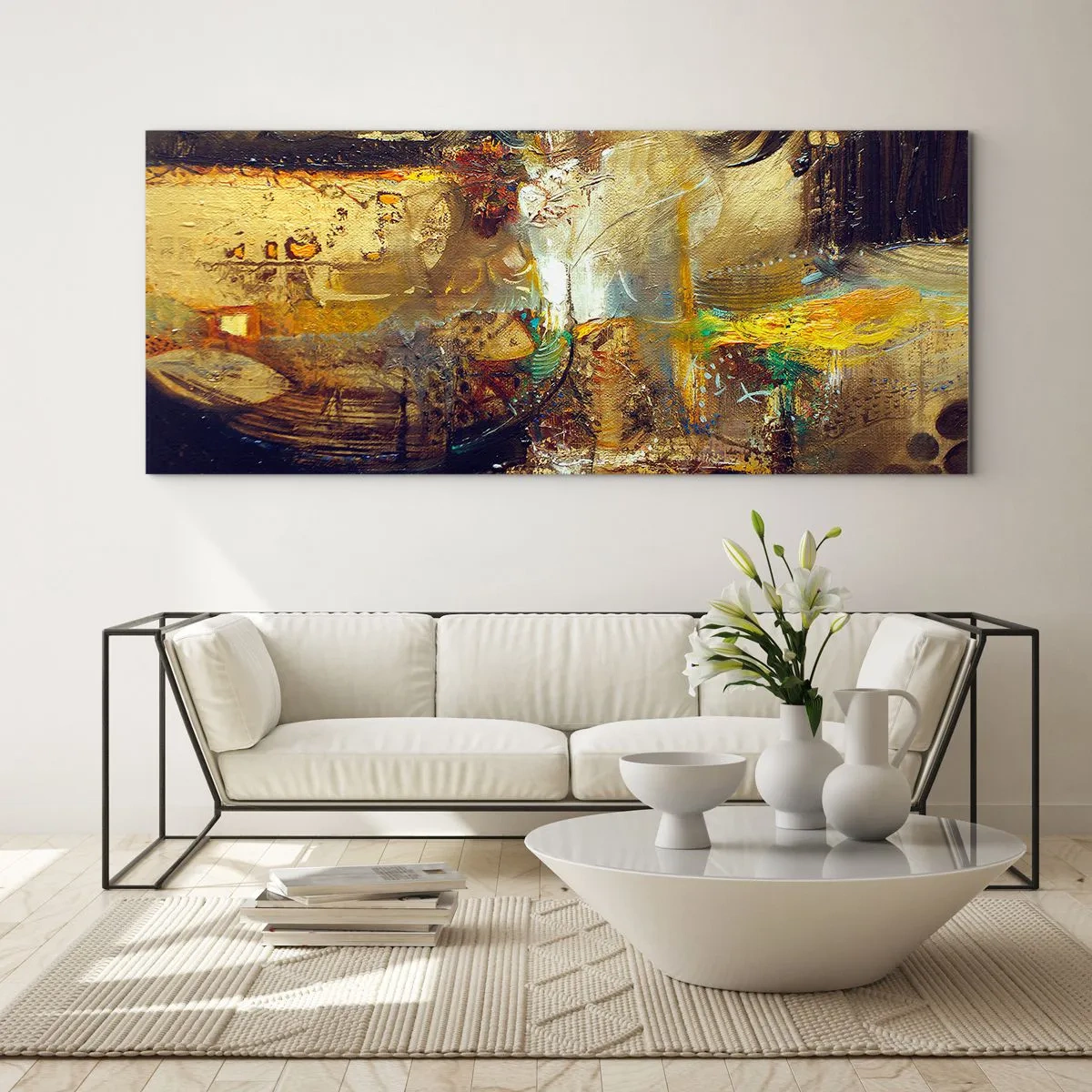 Quadro su vetro - Freddo, più caldo, bollente - 90x30 cm