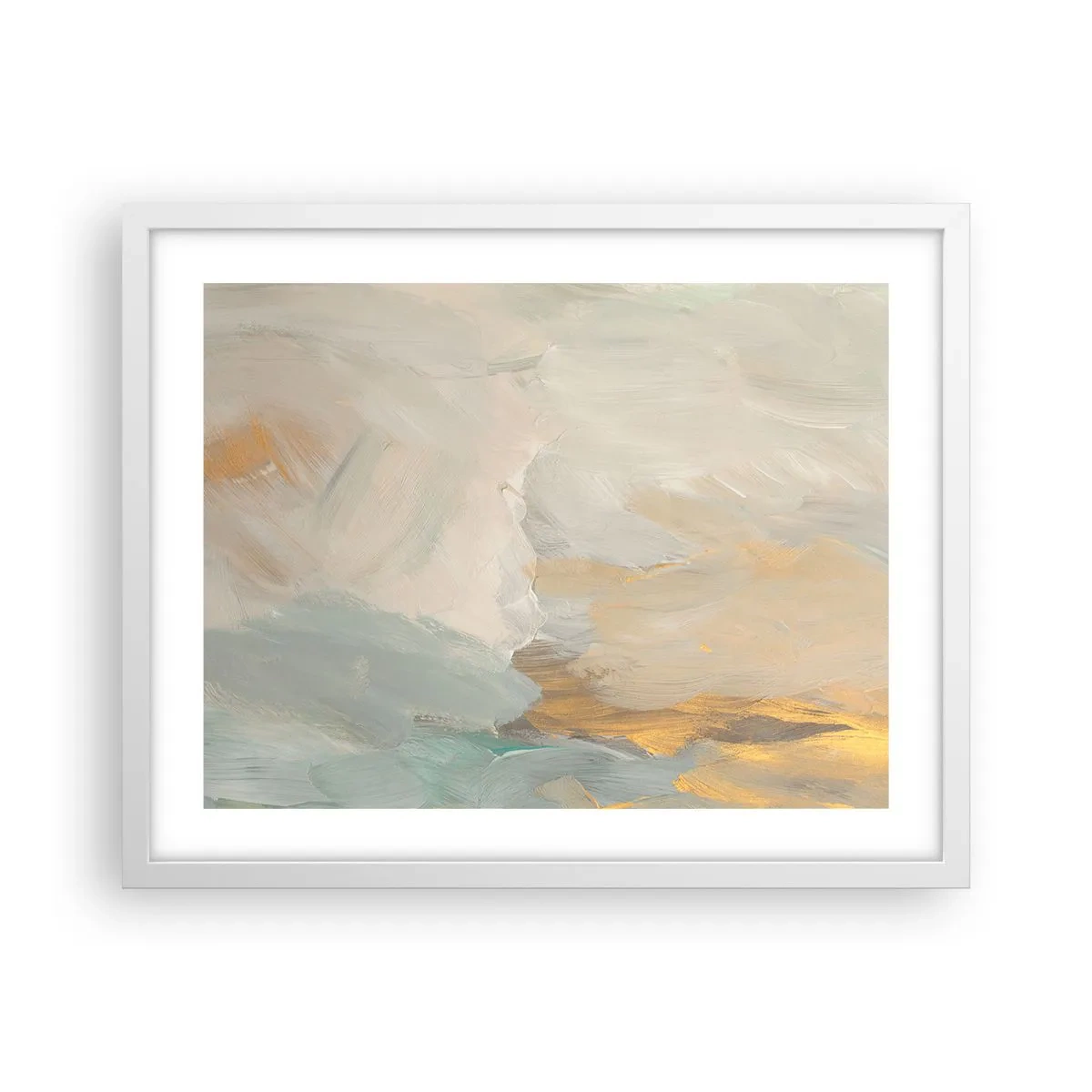 Poster in cornice bianca - Astrazione: il paese della mitezza - 50x40 cm