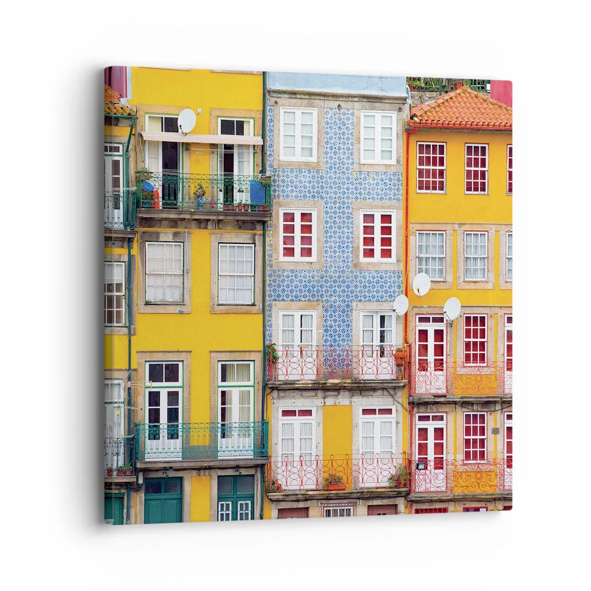 Quadro su tela - Stampe su Tela - I colori della città vecchia - 30x30 cm