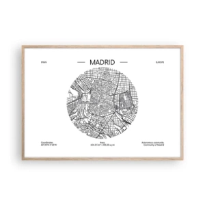 Poster in cornice rovere chiaro - Anatomia di Madrid - 100x70 cm