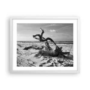 Poster in cornice bianca - Scolpito dal mare - 50x40 cm