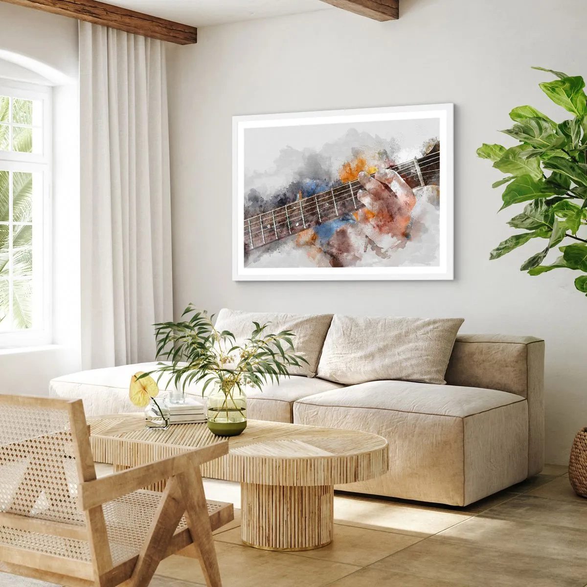 Poster in cornice bianca - Poesia tra le corde - 50x40 cm