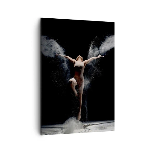 Quadro su tela - Stampe su Tela - Una ballerina in movimento con un sorprendente effetto polvere su uno sfondo nero - 50x70cm - Gli elfi esistono - Decorazione murale moderna per soggiorno e camera da letto ARTTOR