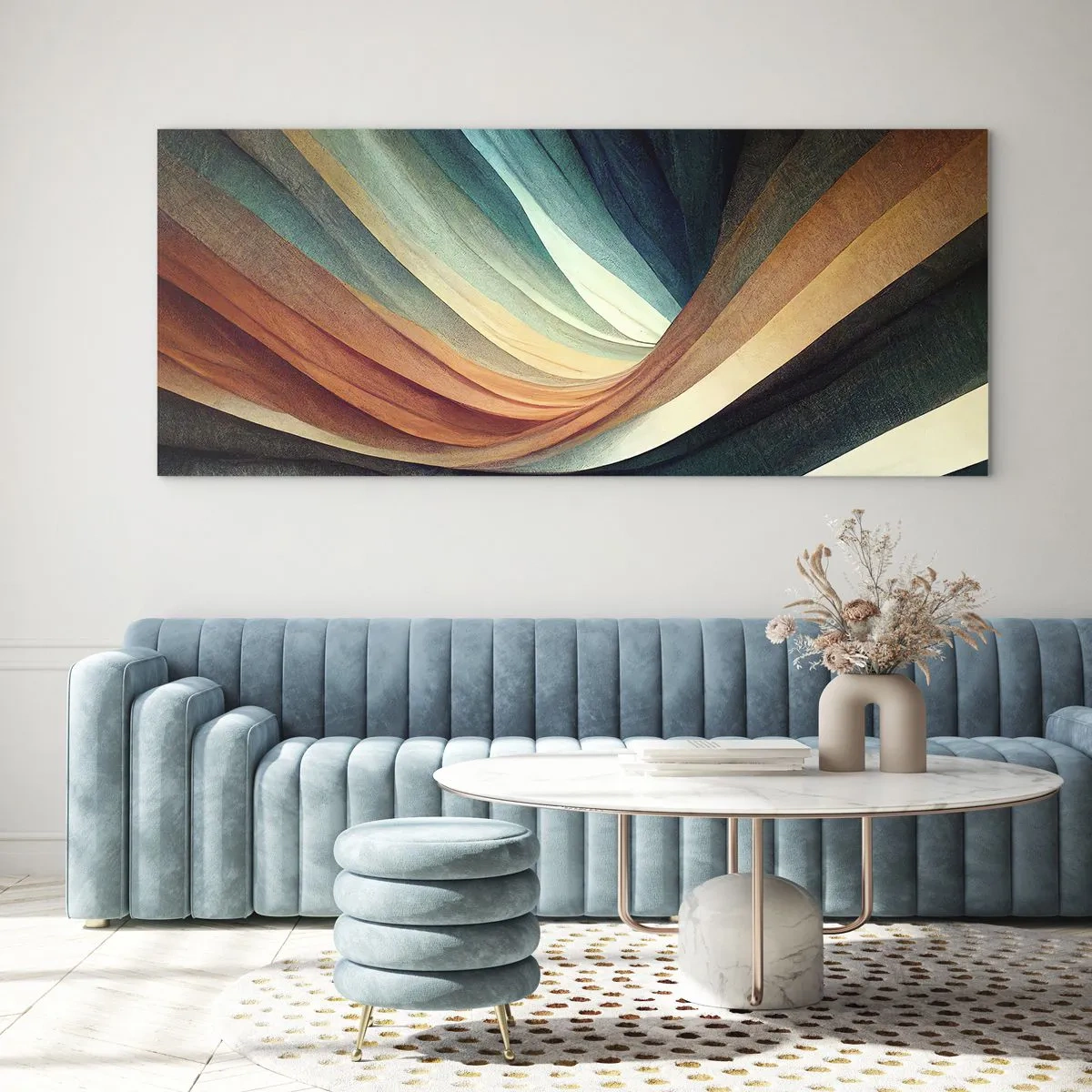 Quadro su vetro - Intessuto di colore - 100x40 cm