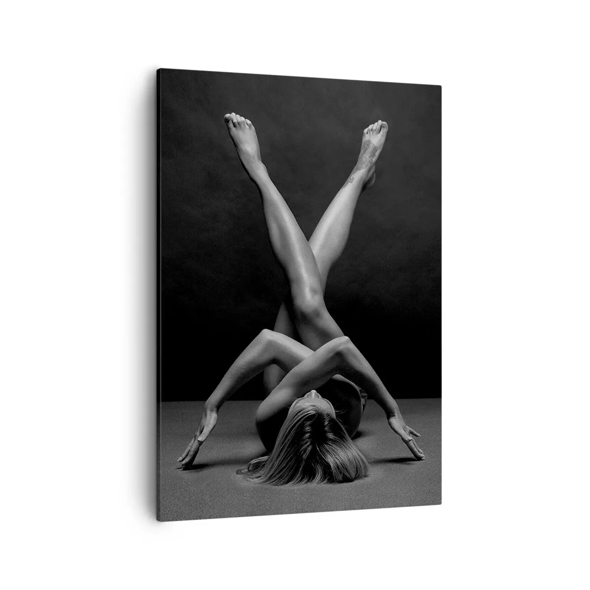 Quadro su tela - Stampe su Tela - Un'interpretazione artistica di una donna in bianco e nero - 50x70cm - Geometria del nudo - Decorazione murale moderna per soggiorno e camera da letto ARTTOR