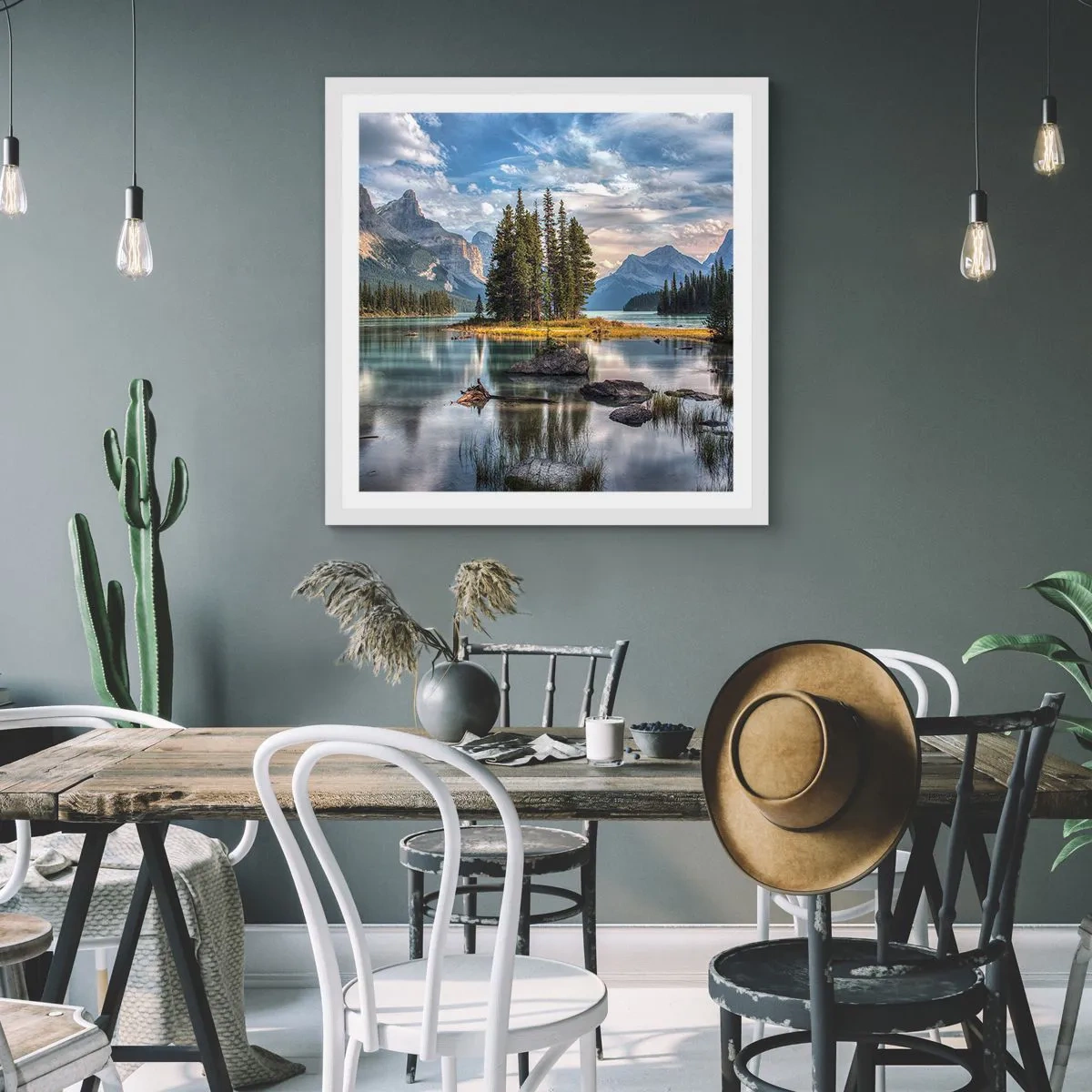 Poster in cornice bianca - Sulle acque grandi e limpide... - 60x60 cm