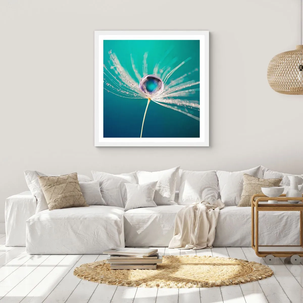 Poster in cornice bianca - Attimo mistico - 60x60 cm