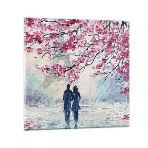 Quadro su vetro - Passeggiata romantica - 40x40 cm