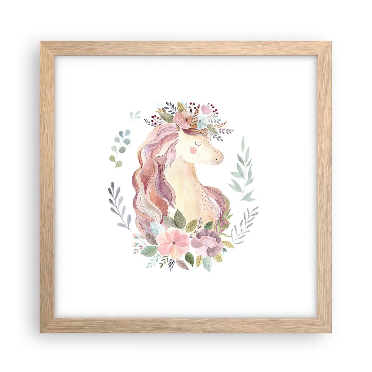 Poster in cornice rovere chiaro - Invito nel mondo delle favole - 30x30 cm