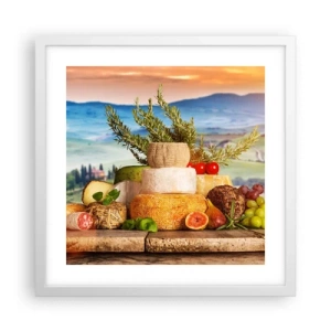 Poster in cornice bianca - La gioia italiana della vita - 40x40 cm