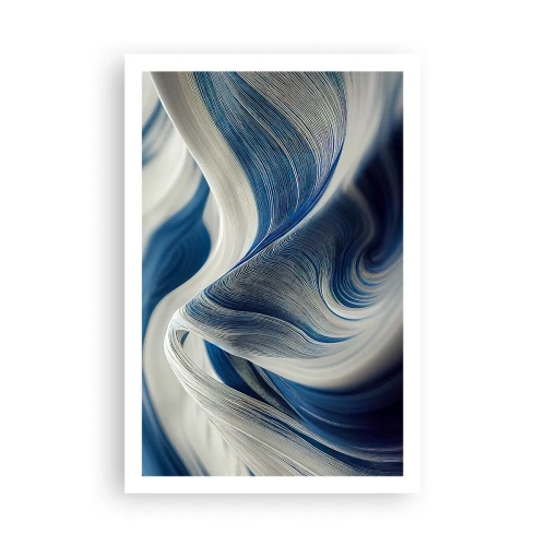 Poster - Fluidità di blu e di bianco - 61x91 cm
