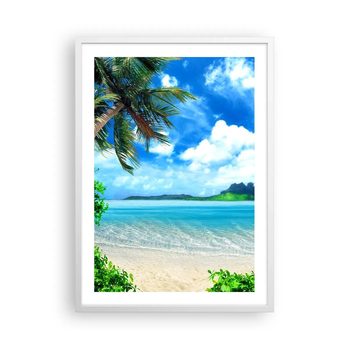 Poster in cornice bianca - L'azzurro dei tropici - 50x70 cm