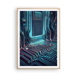 Poster in cornice rovere chiaro - Sto pensando qualcosa... - 70x100 cm