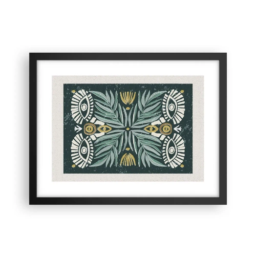 Poster in cornice nera - Geometrie di arte popolare - 40x30 cm