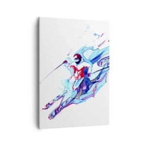 Quadro su tela - Stampe su Tela - Cavaliere astratto in colori dinamici - 50x70cm - A tutta velocità verso la gioia - Decorazione murale moderna per soggiorno e camera da letto ARTTOR