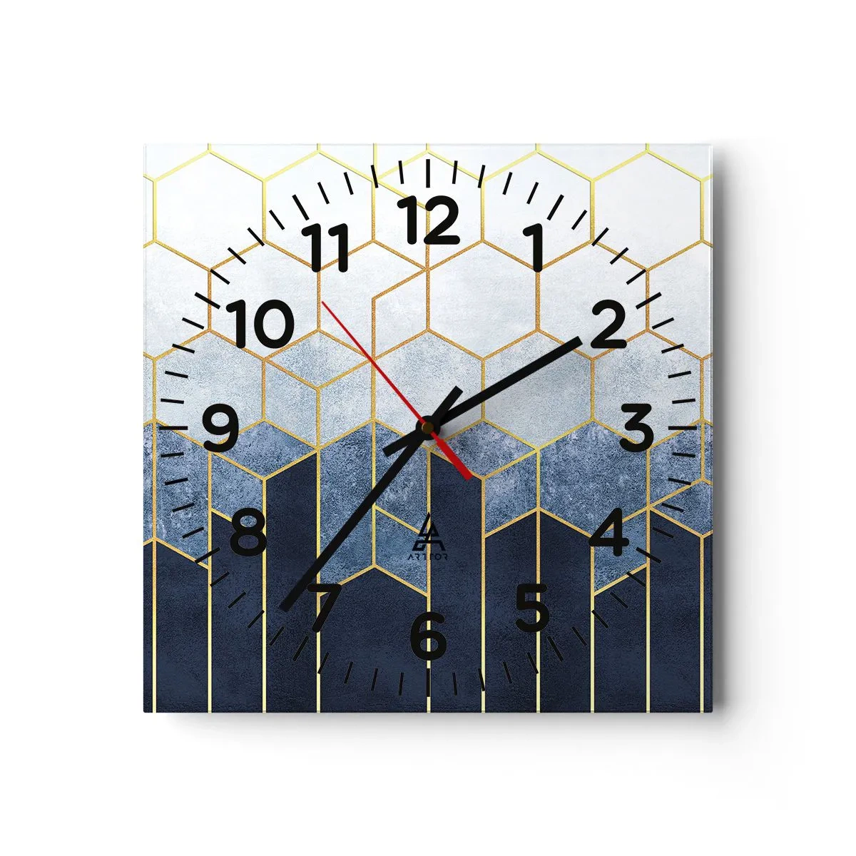 Orologio da parete - Orologio in Vetro - Composizione a ritmo sincopato - 40x40 cm