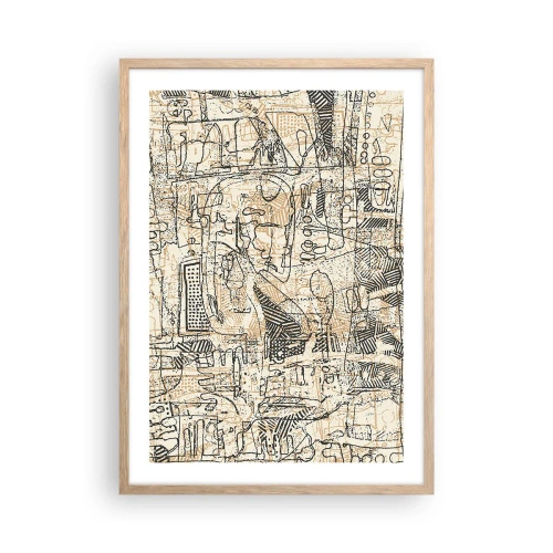 Poster in cornice rovere chiaro - In attesa di essere decifrato - 50x70 cm