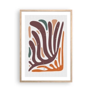 Poster in cornice rovere chiaro - Composizione organica raggiante - 50x70 cm