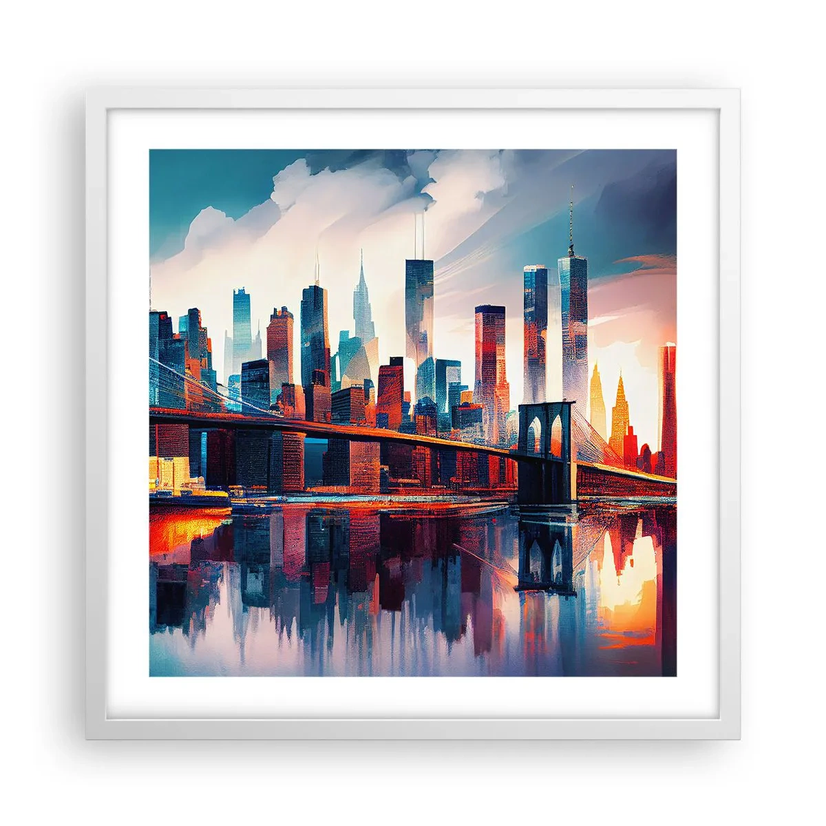 Poster in cornice bianca - Una New York spettacolare - 50x50 cm