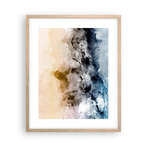 Poster in cornice rovere chiaro - Immersi in una nuvola di nebbia - 40x50 cm