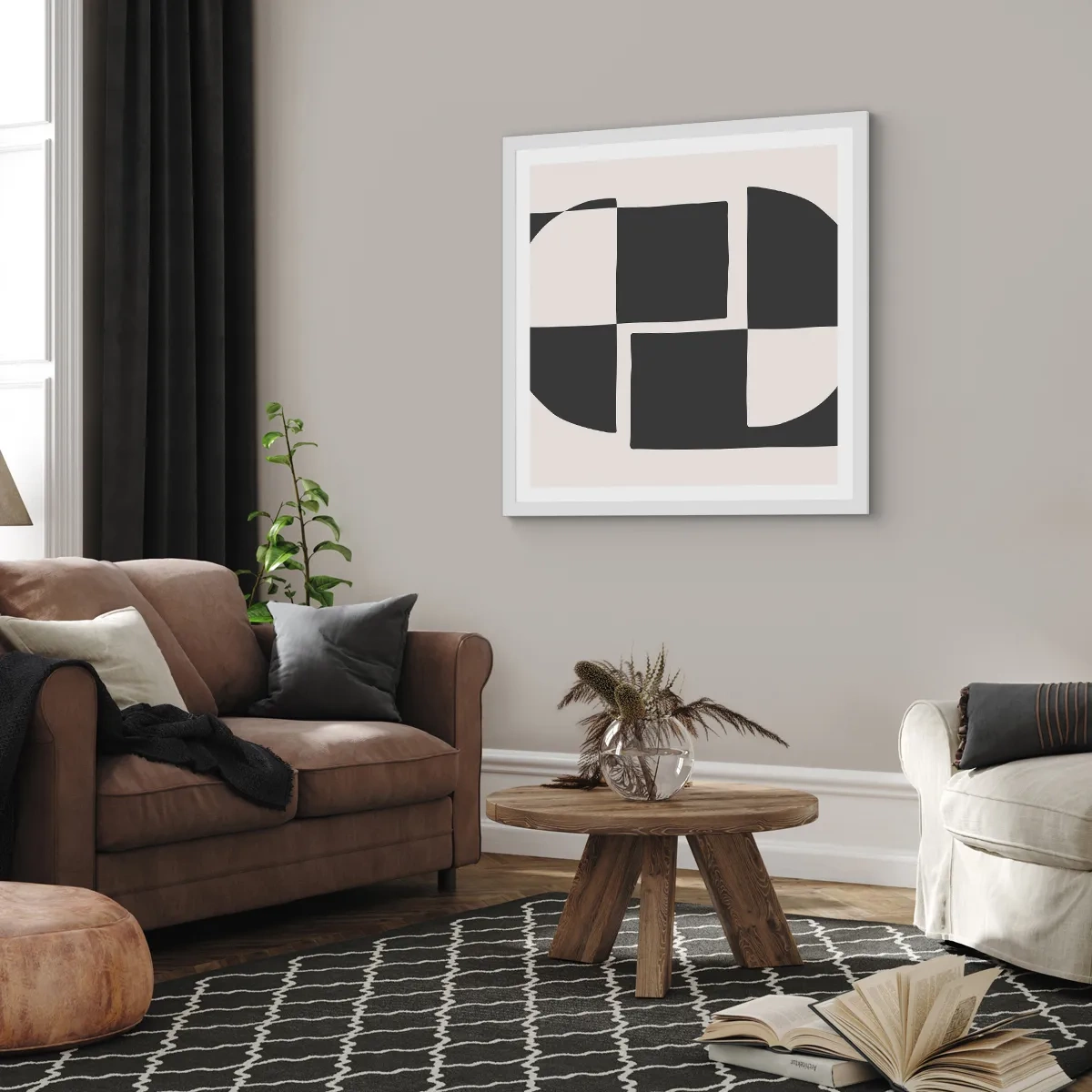 Poster in cornice bianca - Antitesi - sintesi - 40x40 cm