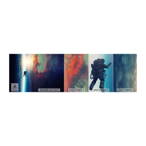 Campione di Fotomurale Premium Sand - Affrontando l'universo - Astrazione, Astronauta, Cosmo - 100x30 cm