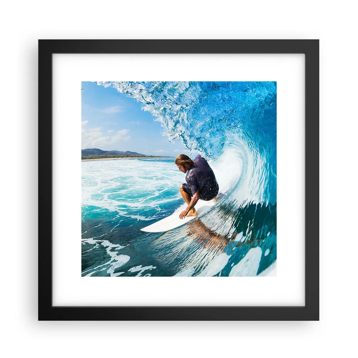 Poster in cornice nera - Ballando con le onde - 30x30 cm