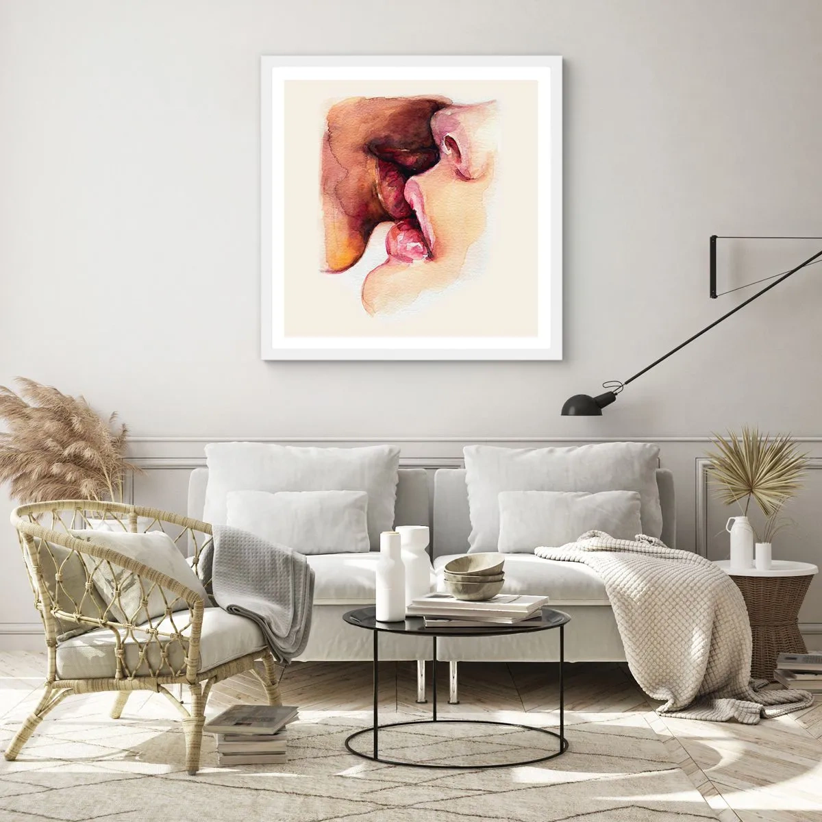 Poster in cornice bianca - Come notte e giorno, terra e cielo - 50x50 cm