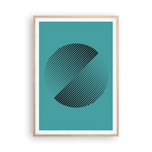 Poster in cornice rovere chiaro - Cerchio: variazione geometrica - 70x100 cm