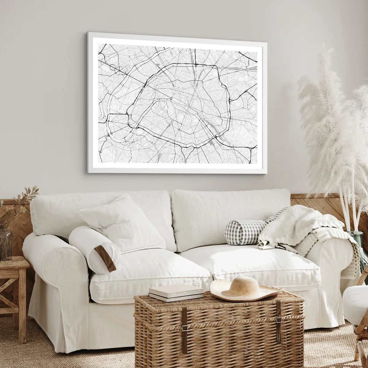 Poster in cornice bianca - Il fiore di Parigi - 70x50 cm