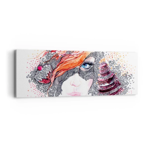 Quadro su tela - Stampe su Tela - Con lei ogni giorno è festa - 90x30 cm