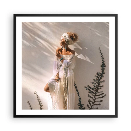Poster in cornice nera - Il sole e la ragazza - 60x60 cm