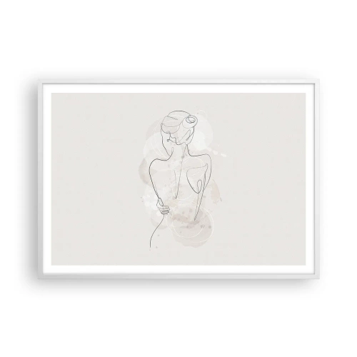 Poster in cornice bianca - Come uno strumento delicato - 100x70 cm