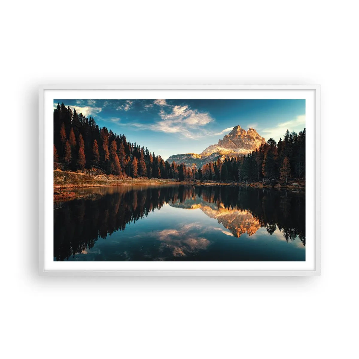 Poster in cornice bianca - Paesaggio doppio - 91x61 cm