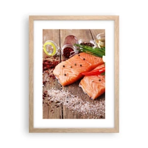 Poster in cornice rovere chiaro - Avventura norvegese in cucina - 30x40 cm