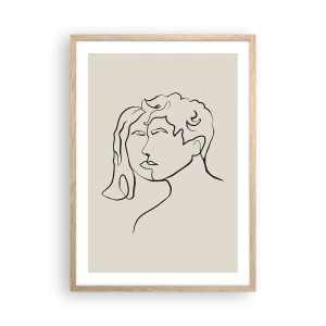 Poster in cornice rovere chiaro - E divennero una cosa sola - 50x70 cm