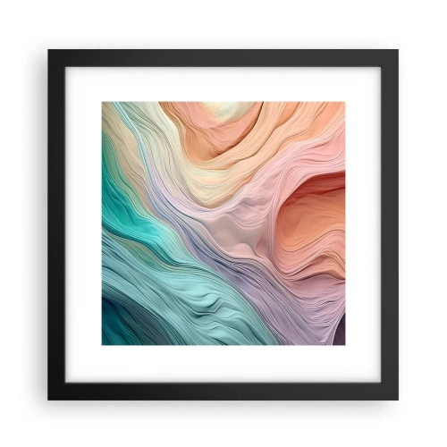 Poster in cornice nera - Onda arcobaleno - 30x30 cm