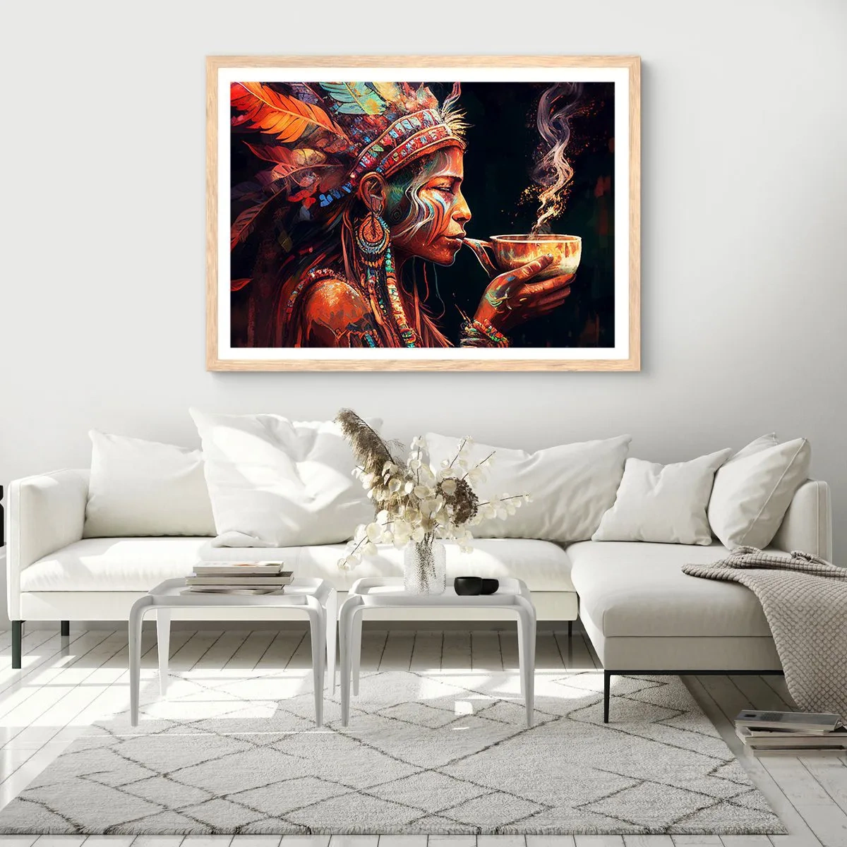 Poster in cornice rovere chiaro - Rituale magico - 100x70 cm