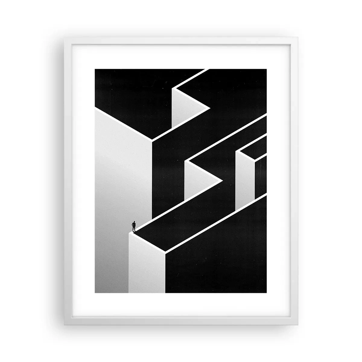 Poster in cornice bianca - Solitudine al vertice - 40x50 cm