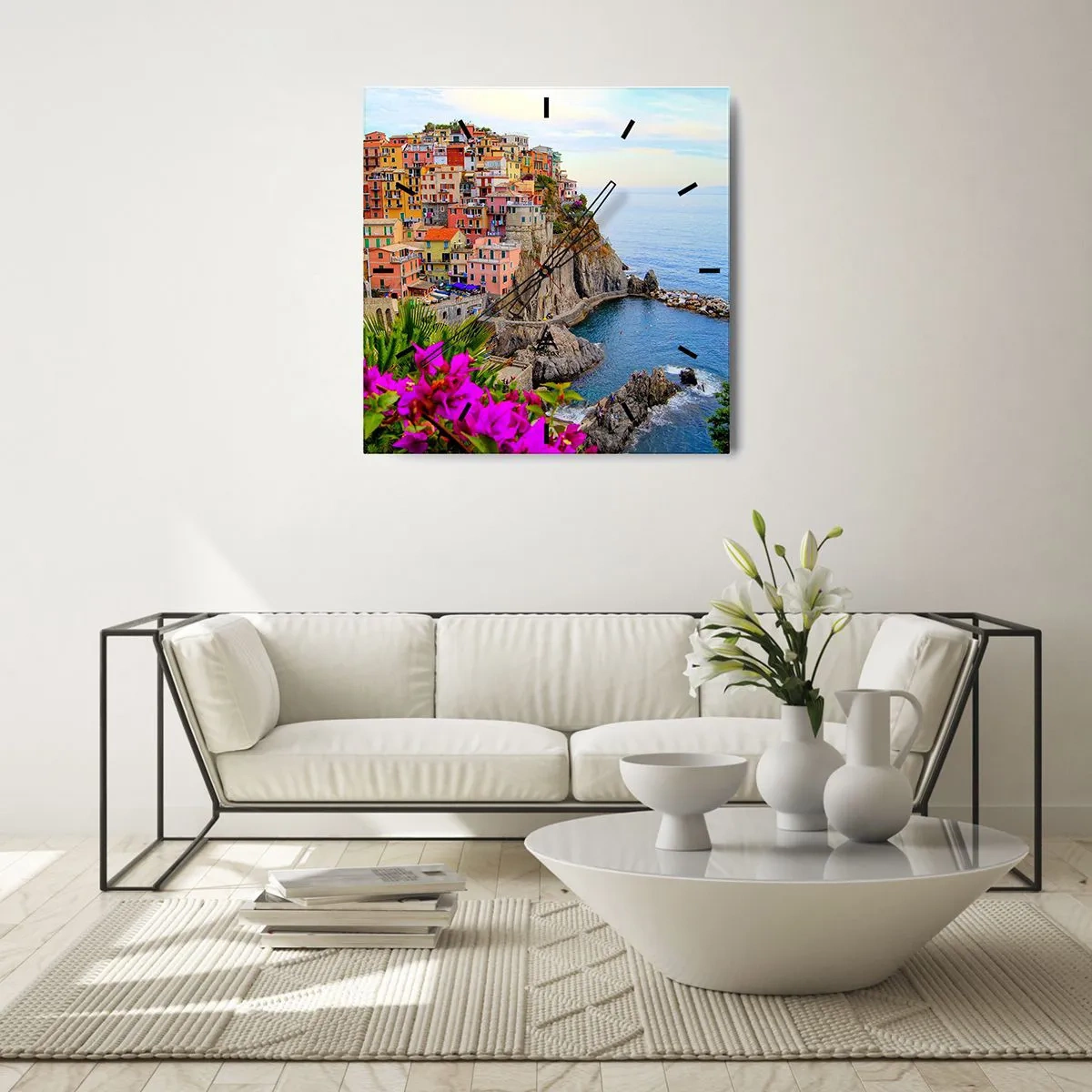 Orologio da parete - Orologio in Vetro - La città che ride - 40x40 cm