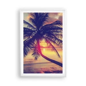 Poster in cornice bianca - Sera sotto le palme - 61x91 cm