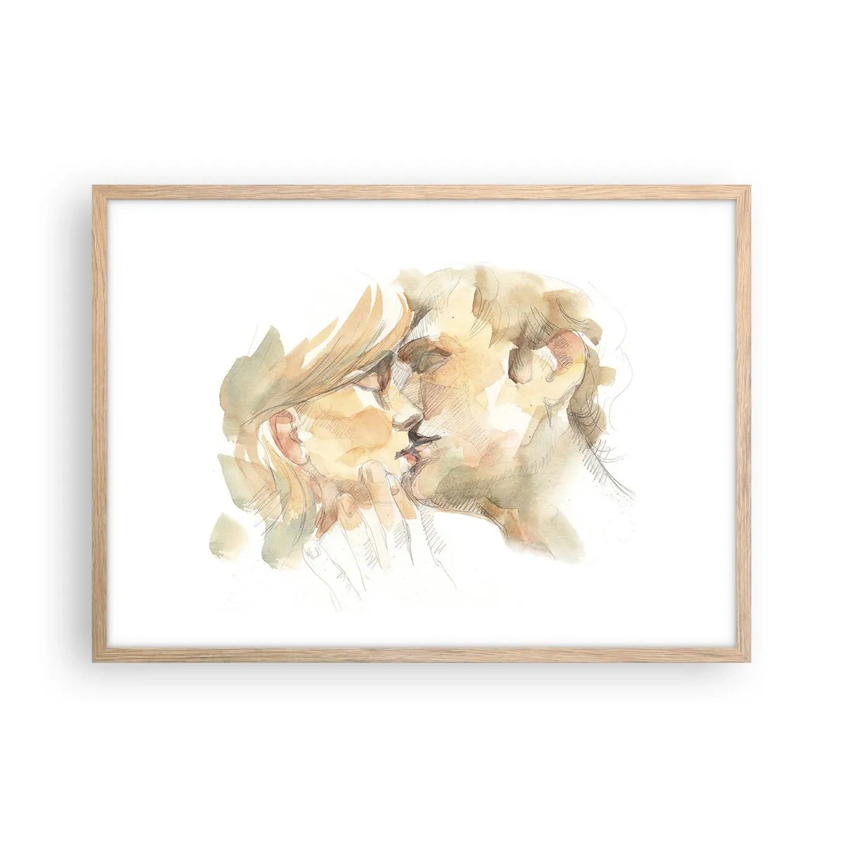 Poster in cornice rovere chiaro - Sarà l'anima gemella? - 70x50 cm