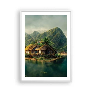 Poster in cornice bianca - Paradiso tropicale - 50x70 cm
