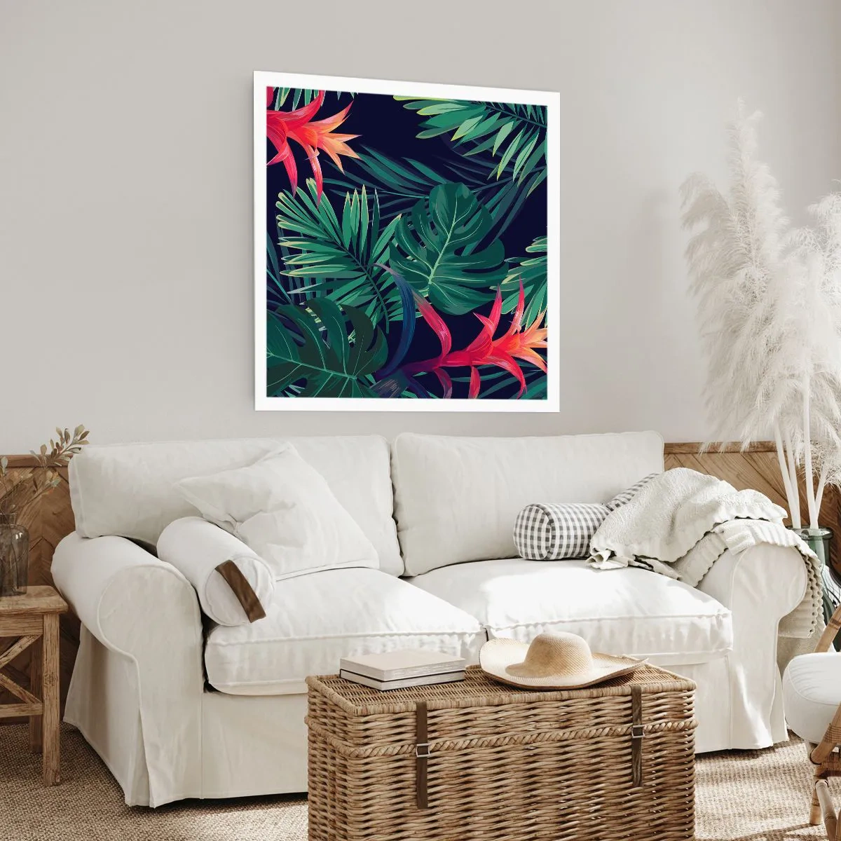 Poster - Fiammante nel verde - 30x30 cm