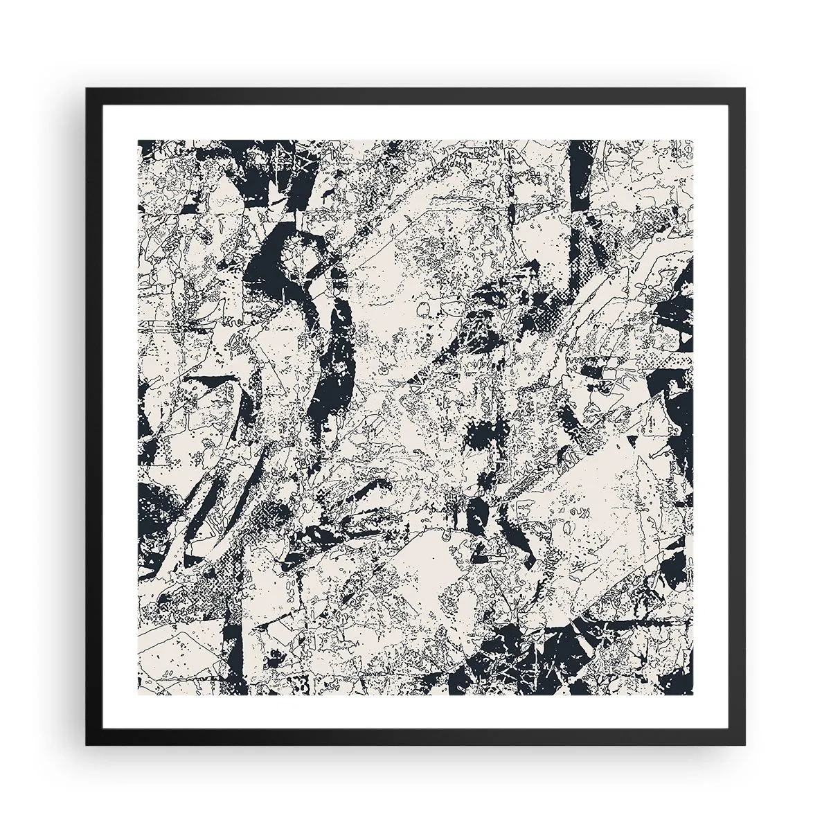 Poster in cornice nera - La compenetrazione degli opposti - 60x60 cm