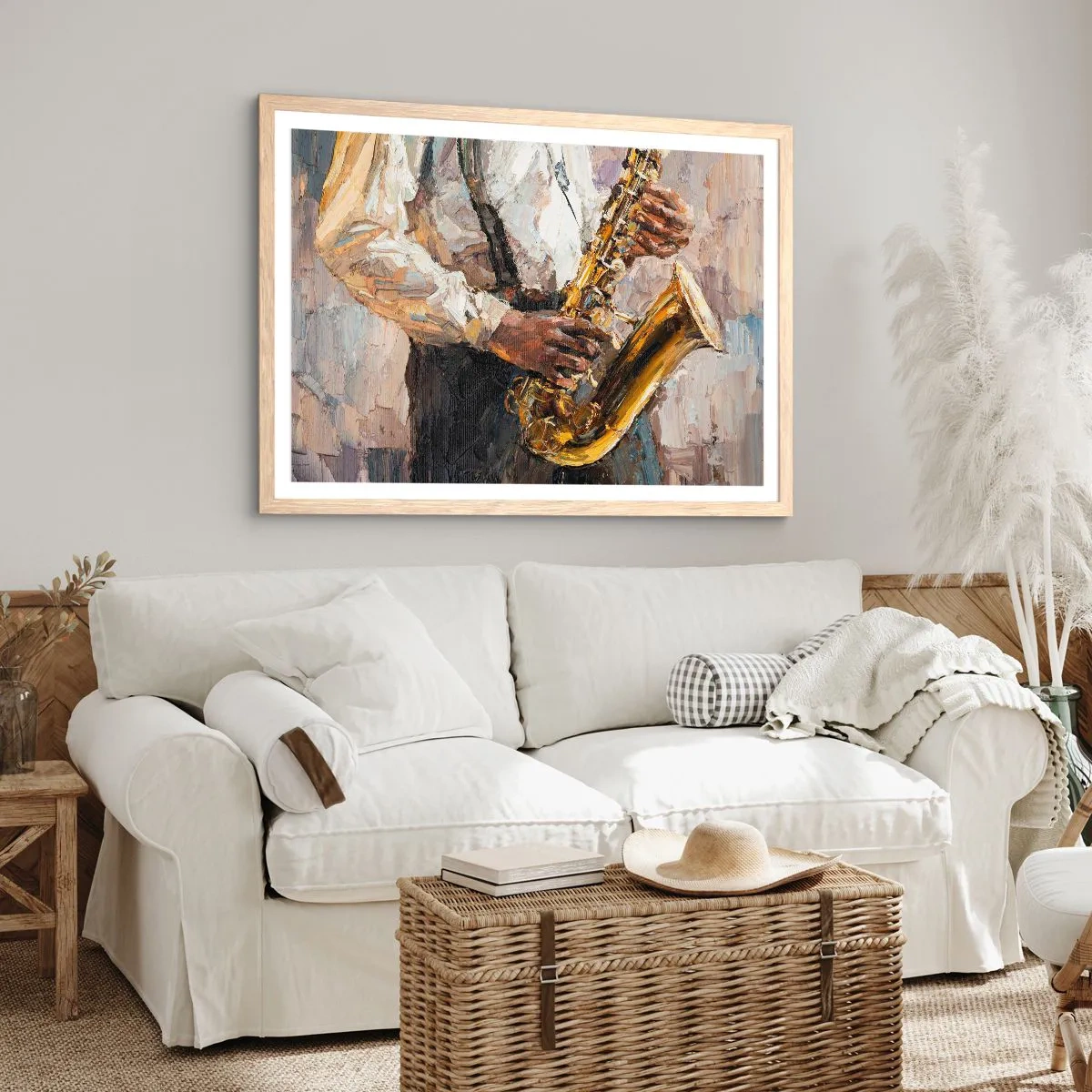 Poster in cornice rovere chiaro - Tempo di assolo - 100x70 cm